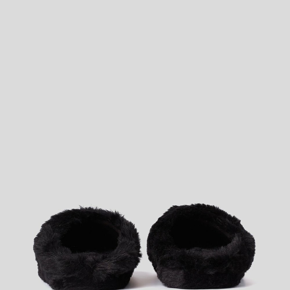 Black Women's Karl Lagerfeld Kasa Karl Logo Slipper Sandals & Flats | AE029FGUO