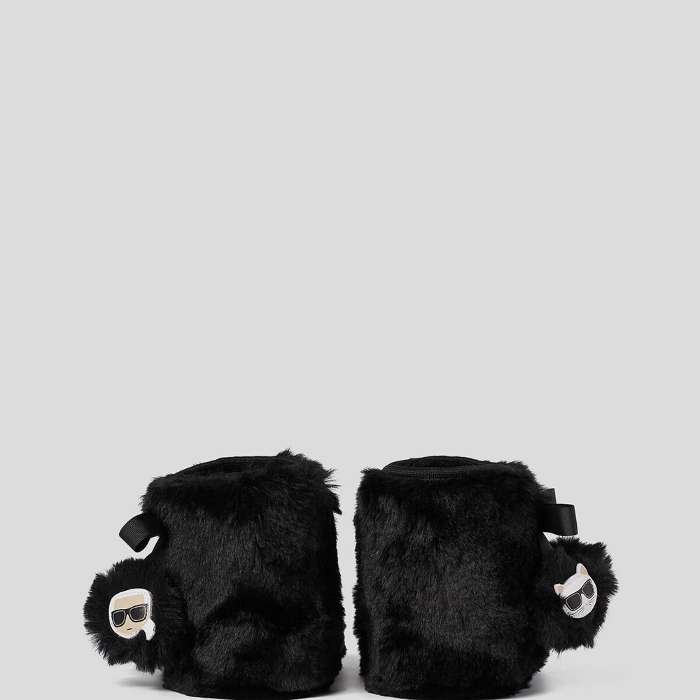 Black Women's Karl Lagerfeld Kasa Karl Twin Pompom Boots | AE071LRGI