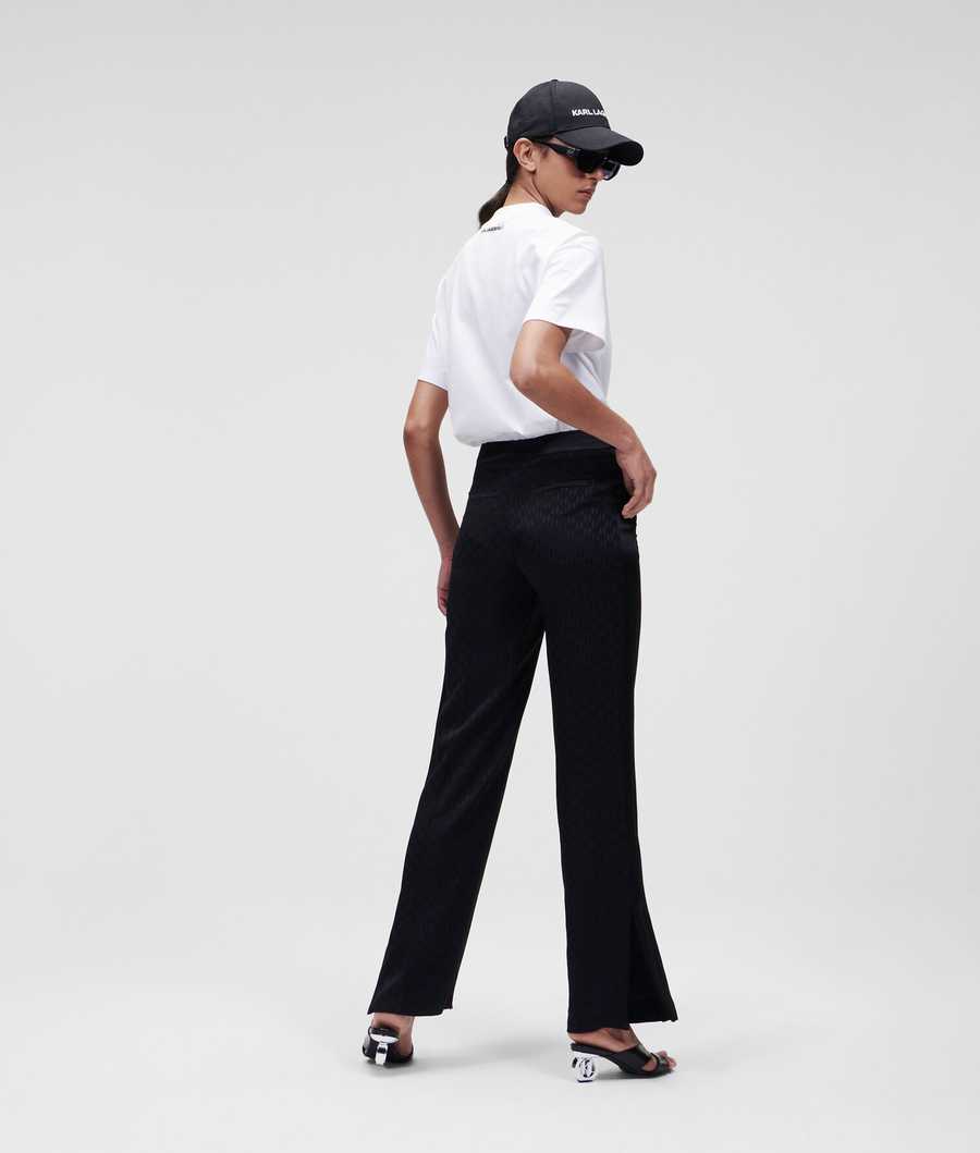 Black Women's Karl Lagerfeld Kl Monogram Satin Pants | AE063KIYP