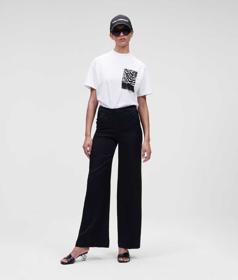 Black Women\'s Karl Lagerfeld Kl Monogram Satin Pants | AE063KIYP