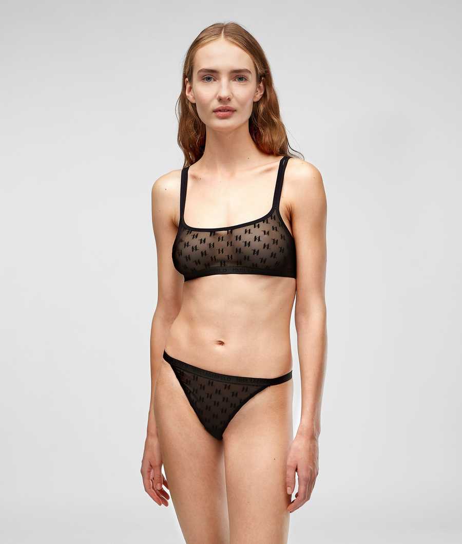 Black Women's Karl Lagerfeld Kl Monogram Bralette Underwear | AE197VHQO