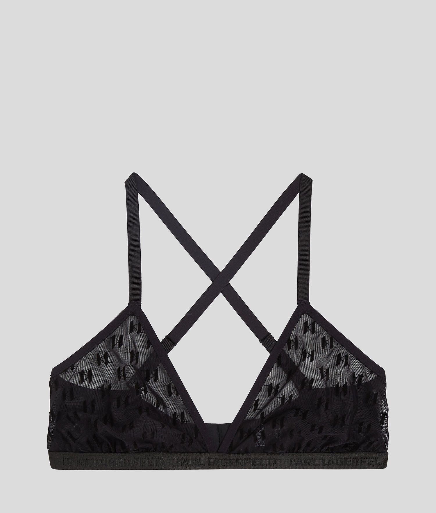 Black Women's Karl Lagerfeld Kl Monogram Triangle Bra Underwear | AE459UGSA