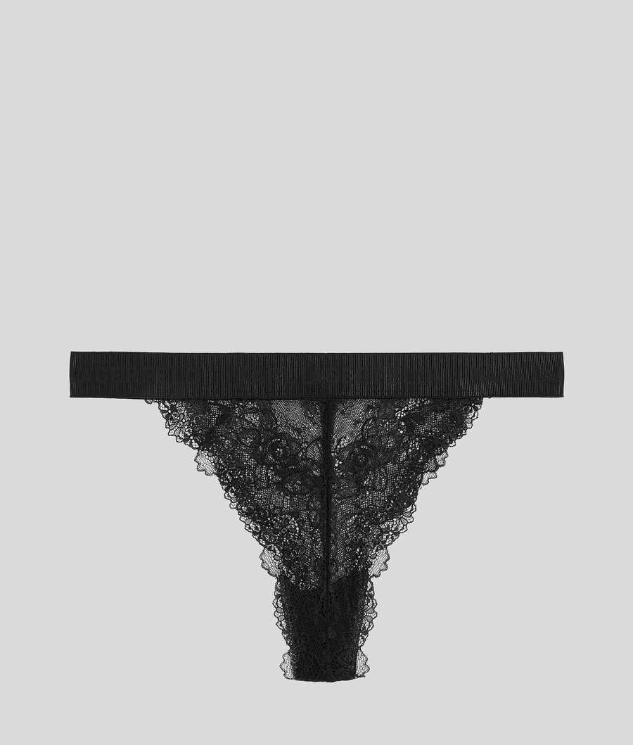 Black Women\'s Karl Lagerfeld Lace Brazilian Briefs Underwear | AE259WYMV