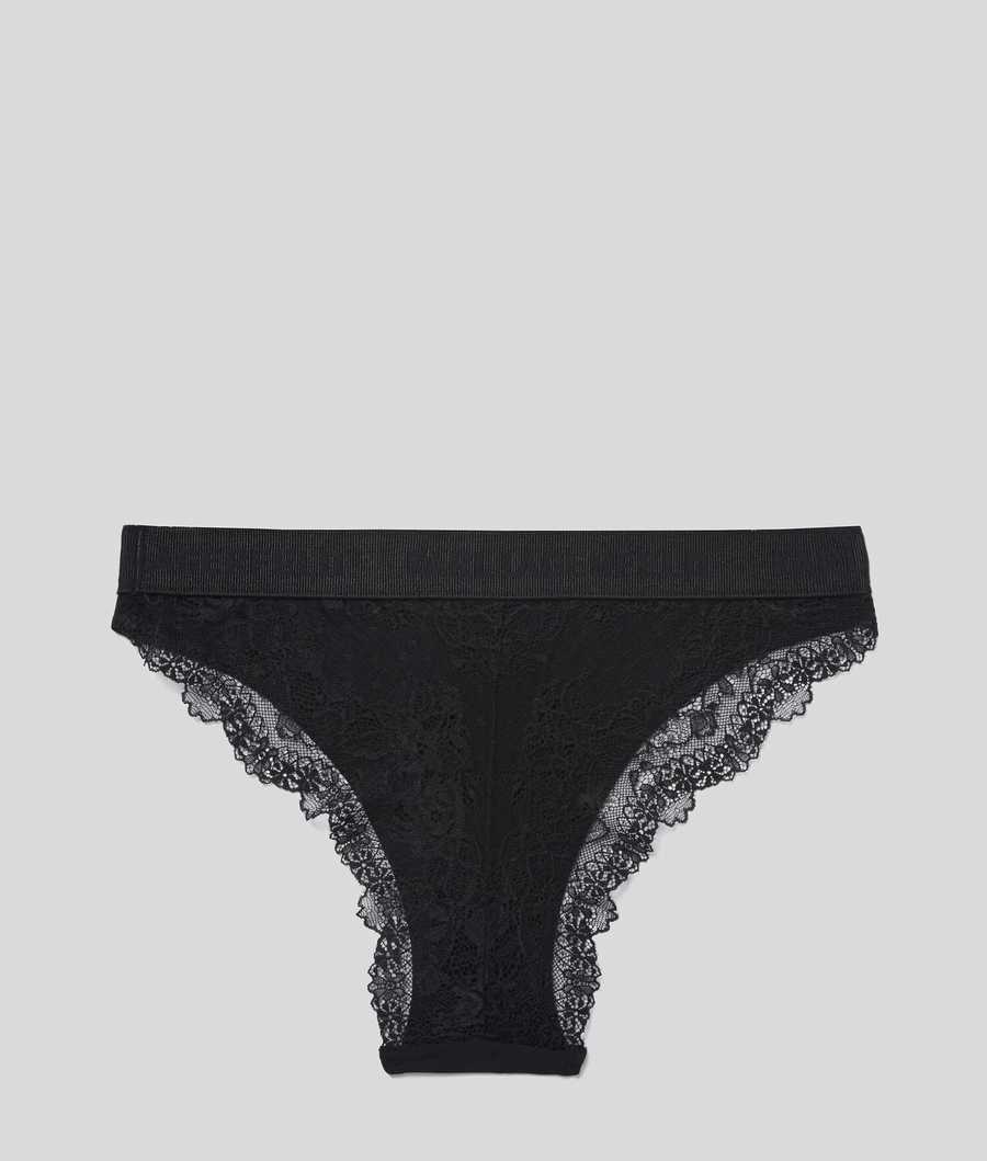 Black Women's Karl Lagerfeld Lace Briefs Underwear | AE976ZOSH