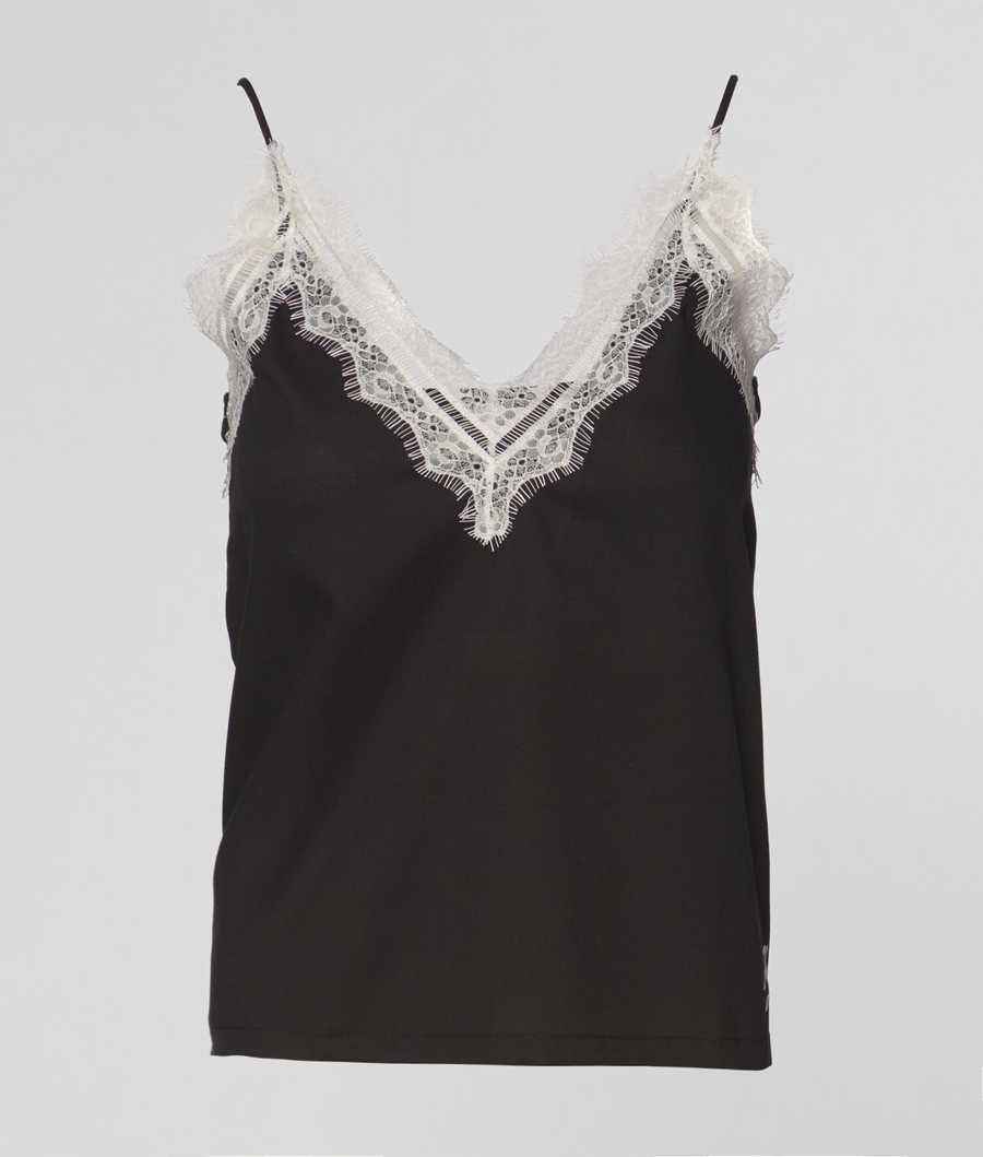 Black Women's Karl Lagerfeld Lace Pajama Camisole Sleepwear | AE824OISX