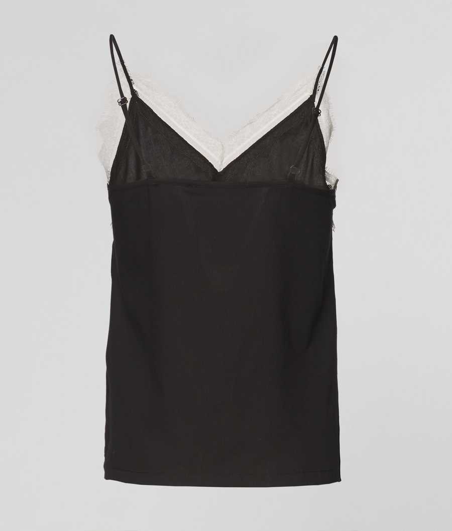 Black Women's Karl Lagerfeld Lace Pajama Camisole Sleepwear | AE824OISX