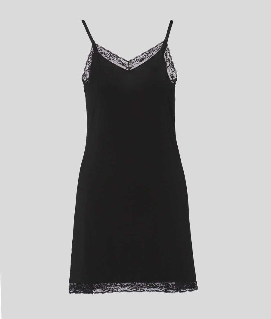 Black Women's Karl Lagerfeld Lace Slip Dress Underwear | AE081OIDL