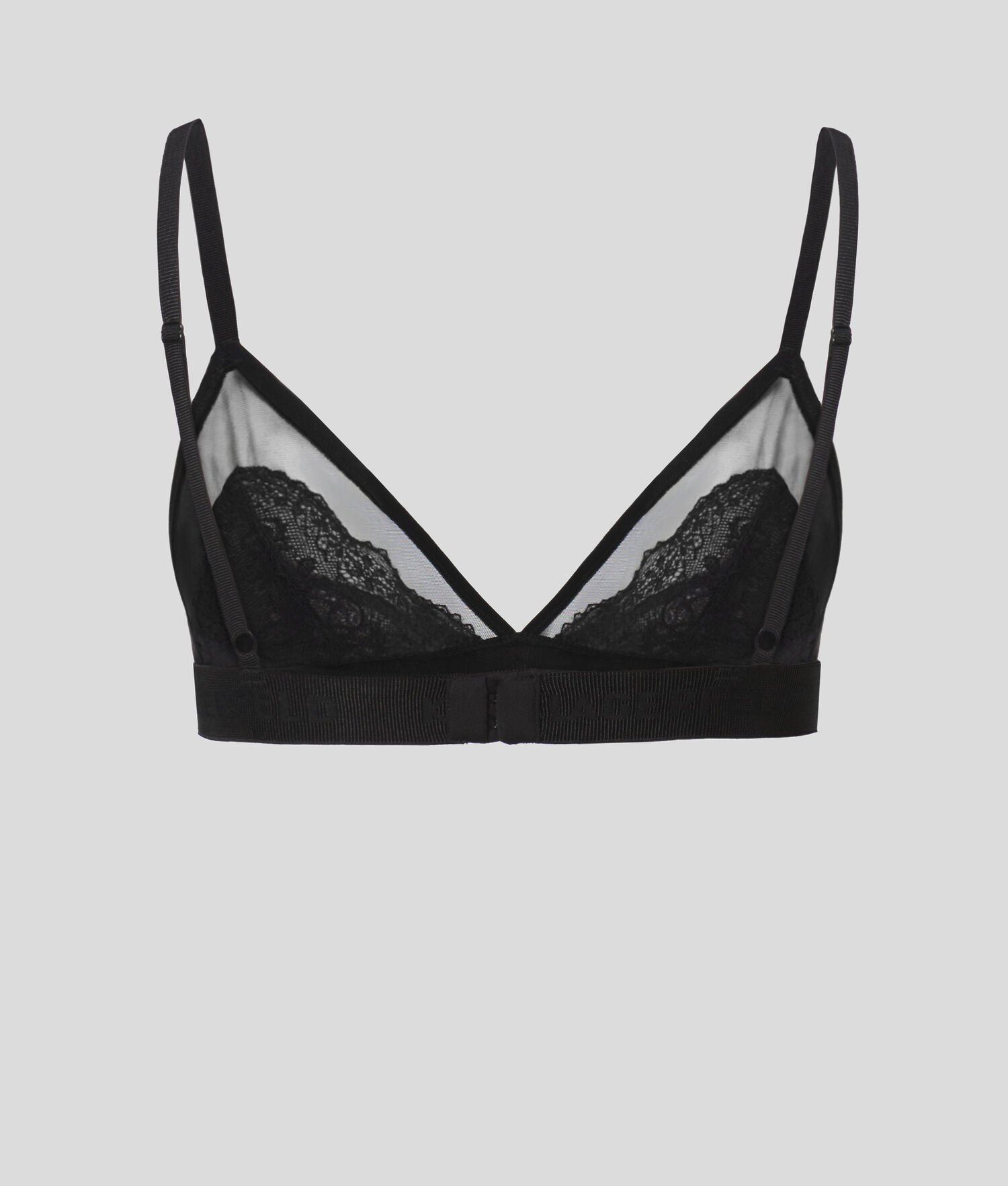 Black Women's Karl Lagerfeld Lace Triangle Bra Underwear | AE746TEPG