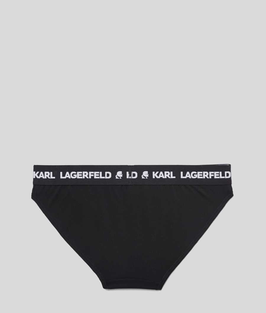 Black Women's Karl Lagerfeld Logo Briefs Underwear | AE629ZLPW