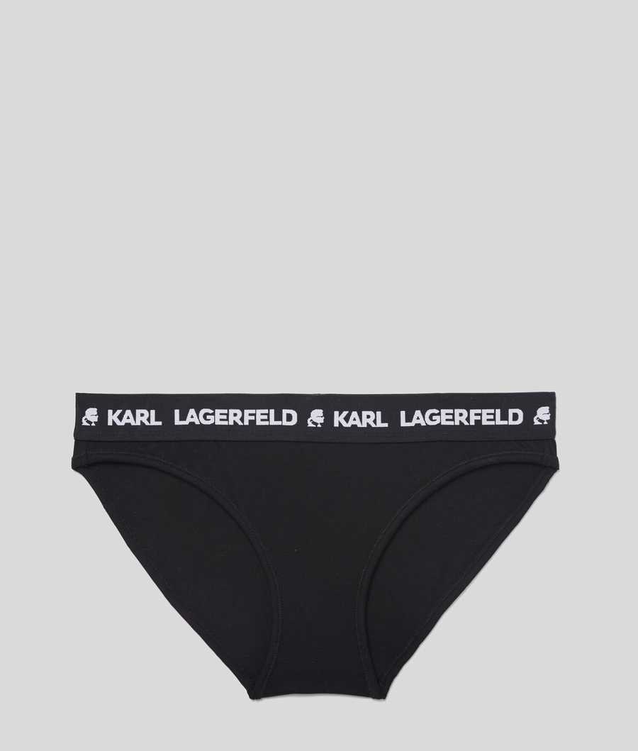 Black Women\'s Karl Lagerfeld Logo Briefs Underwear | AE629ZLPW