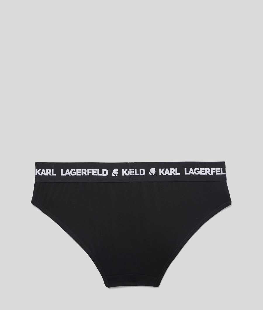 Black Women's Karl Lagerfeld Logo Hipster Briefs Underwear | AE526EPZX