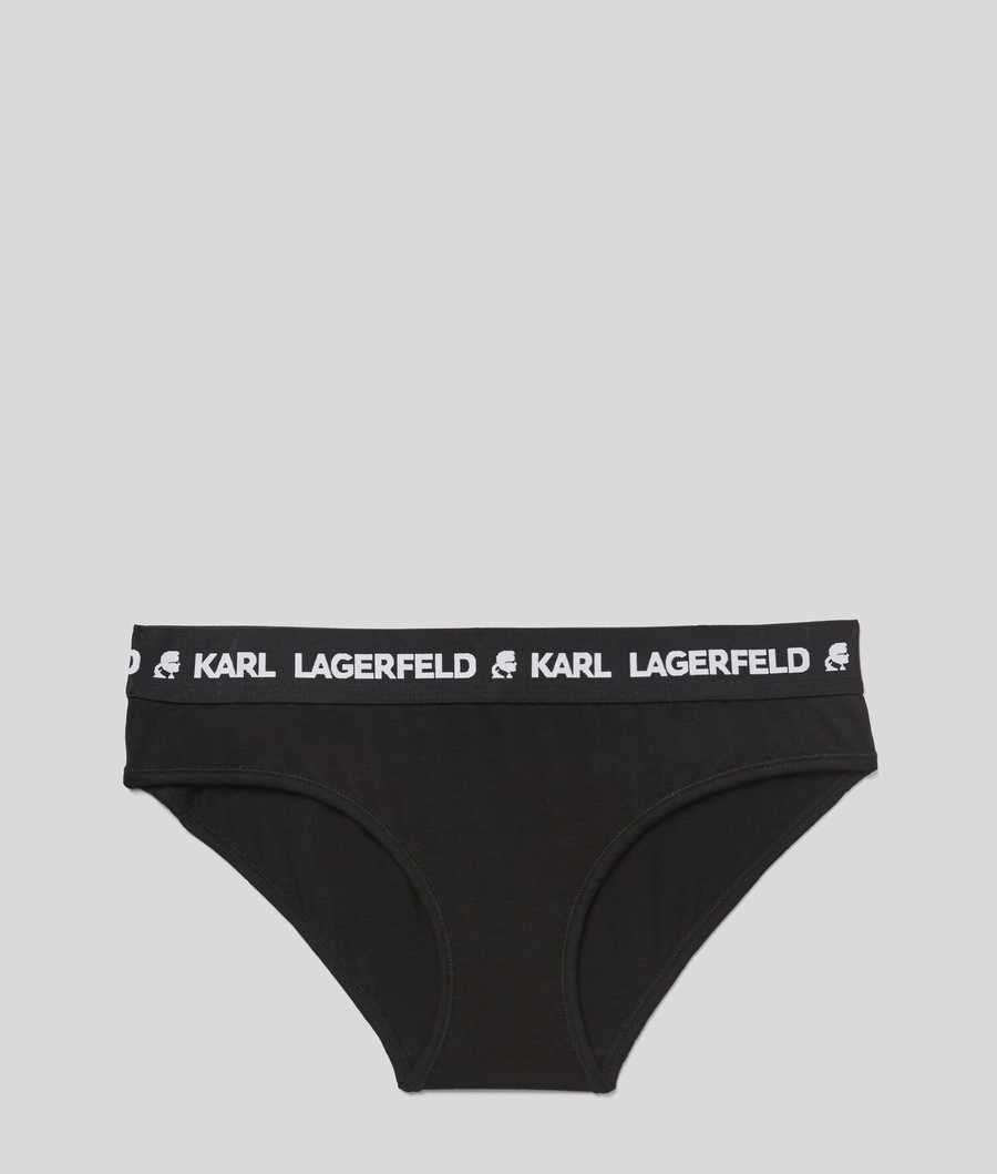 Black Women\'s Karl Lagerfeld Logo Hipster Briefs Underwear | AE526EPZX