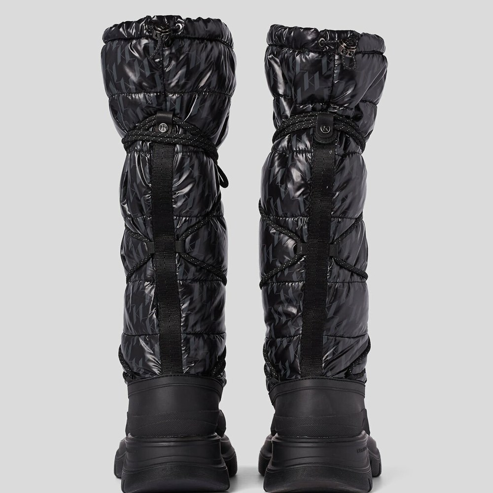 Black Women's Karl Lagerfeld Luna Kl Monogram High Leg Boots | AE108UQZB