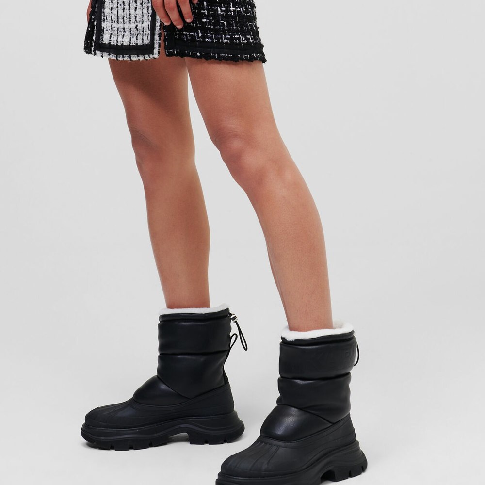 Black Women's Karl Lagerfeld Luna Puffa Pull-on Boots | AE067UQDY