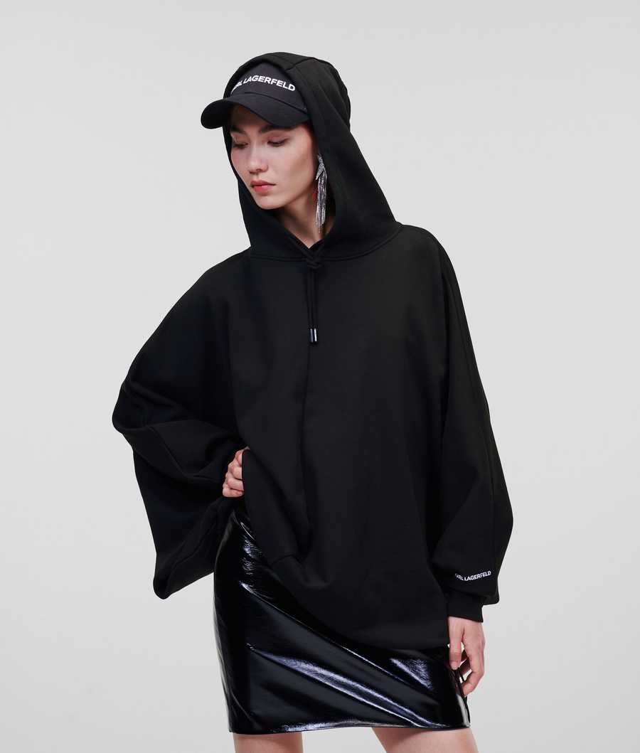 Black Women's Karl Lagerfeld Oversized Handpicked Sweatshirts | AE362EJUV