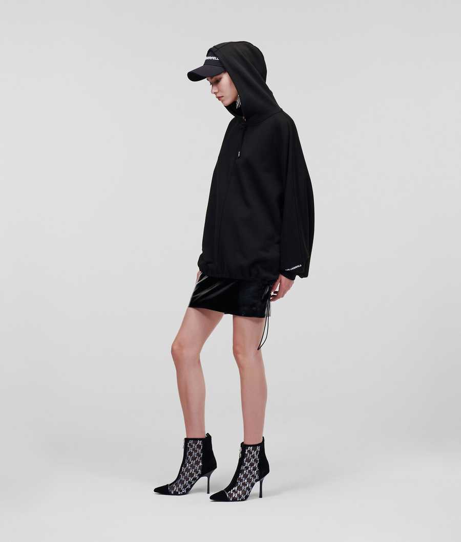 Black Women's Karl Lagerfeld Oversized Handpicked Sweatshirts | AE362EJUV