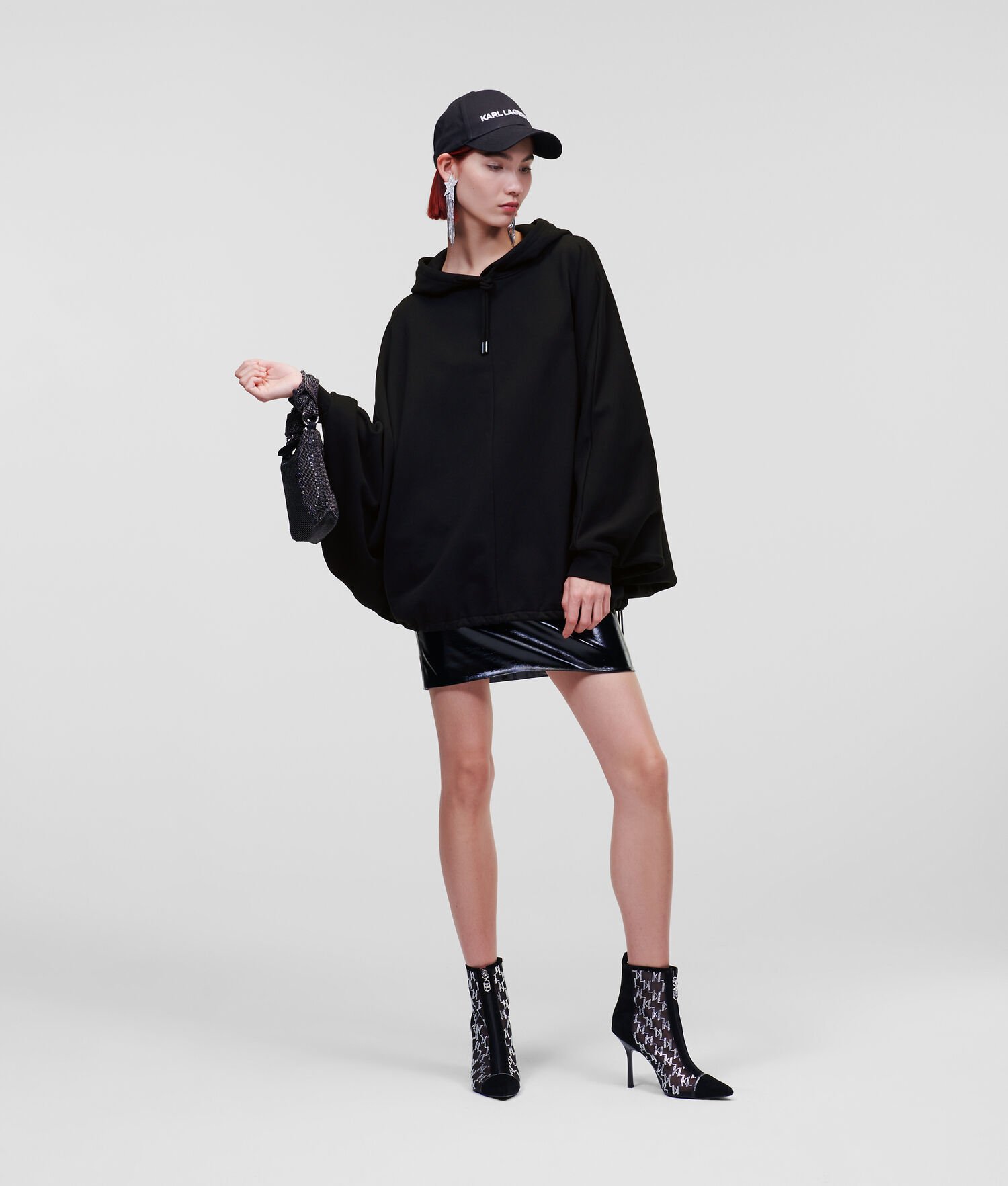 Black Women's Karl Lagerfeld Oversized Handpicked Sweatshirts | AE362EJUV