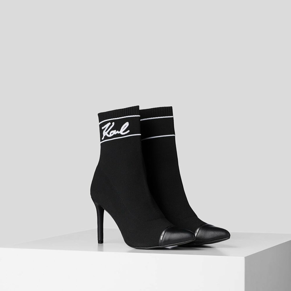 Black Women\'s Karl Lagerfeld Pandara Signia Mid-calf Boots | AE349AELP