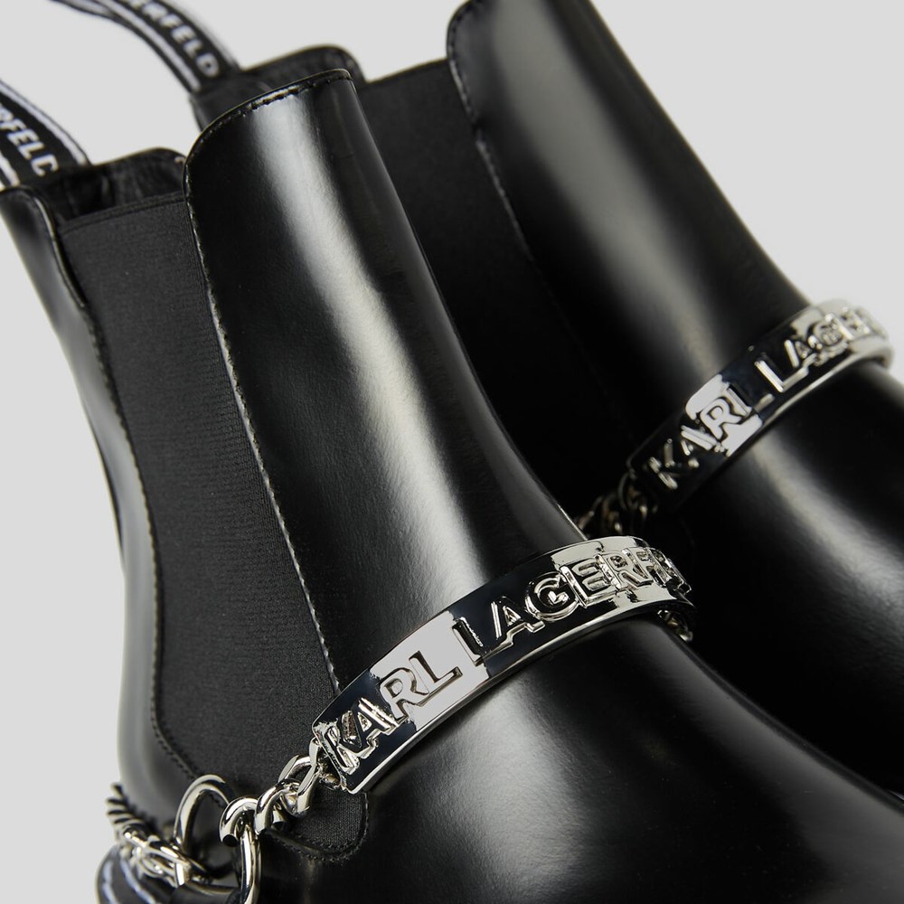 Black Women's Karl Lagerfeld Patrol Ii K-chain Gore Boots | AE647HOQM