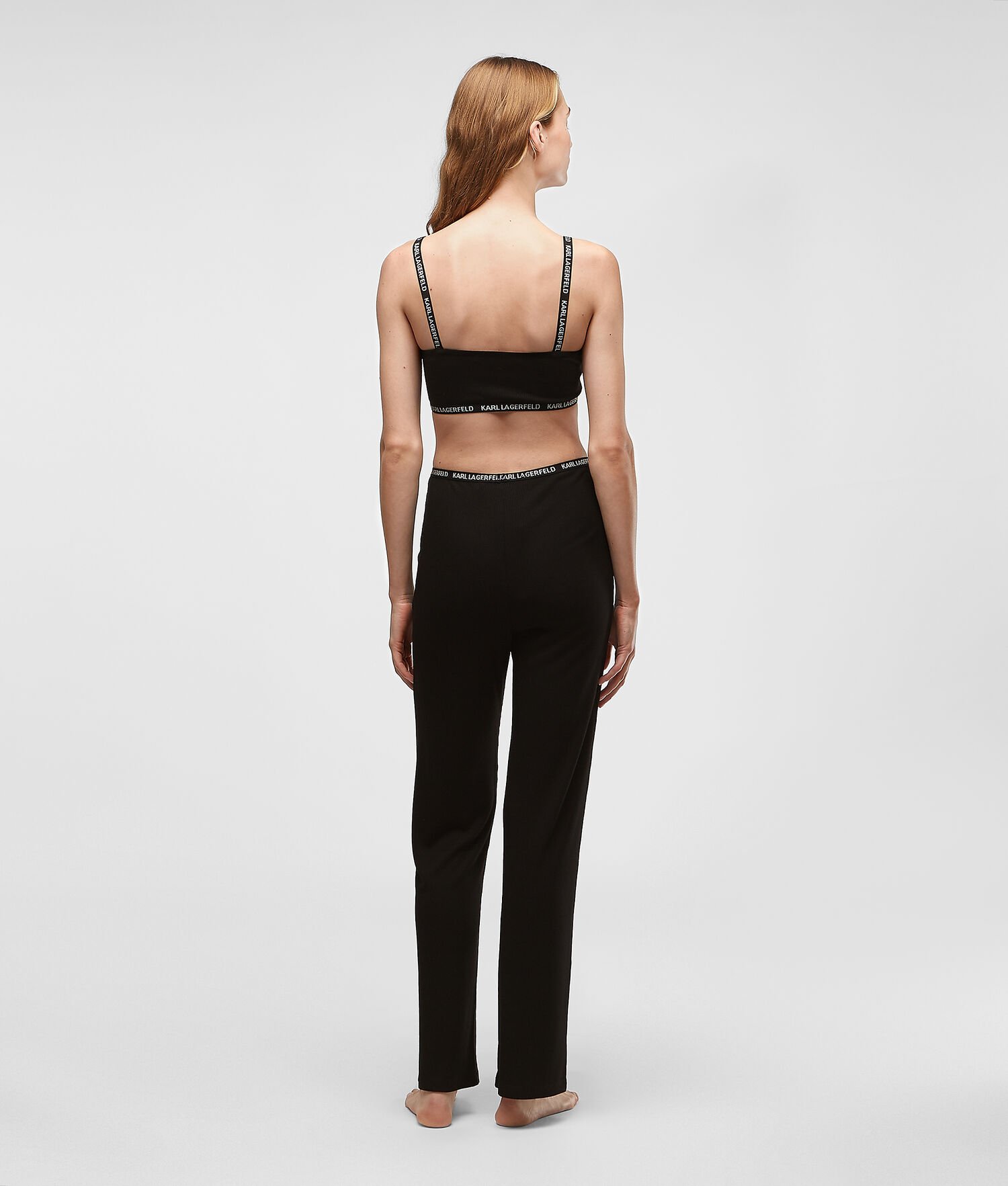 Black Women's Karl Lagerfeld Ribbed Loungewear Bandeau Loungewear | AE257YRNI