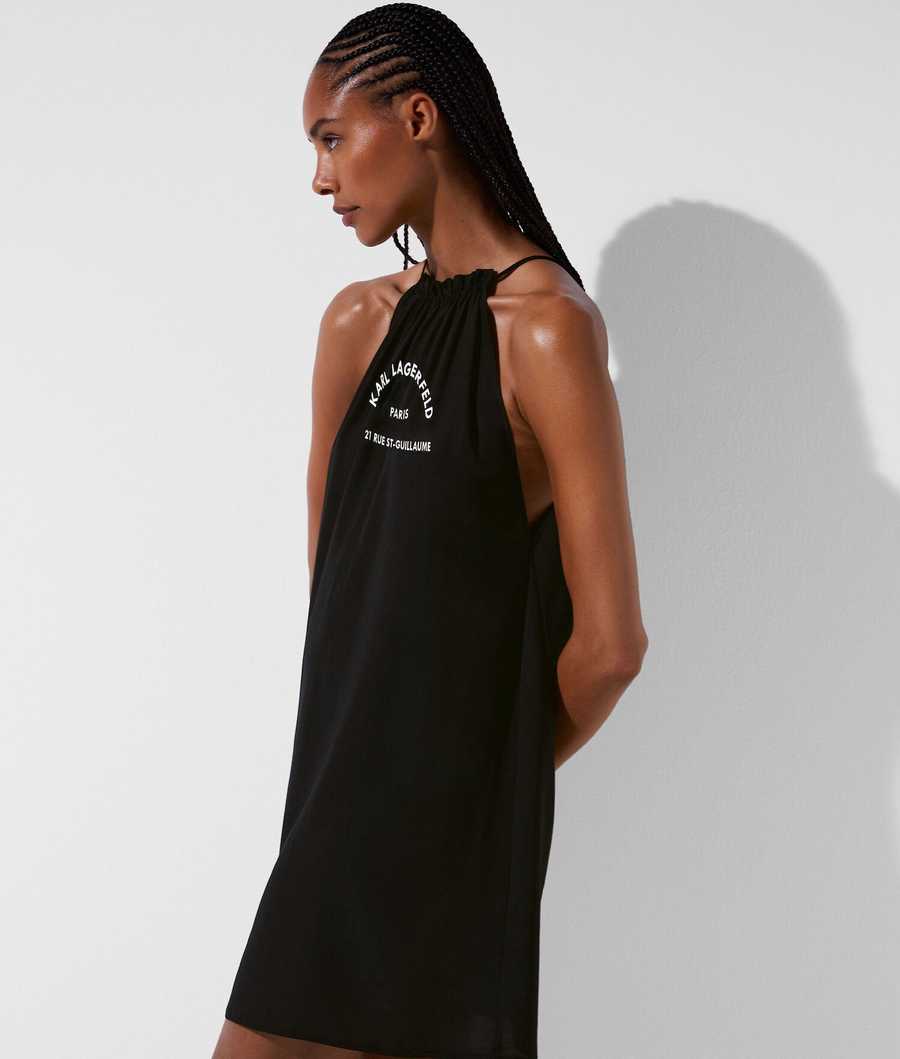 Black Women's Karl Lagerfeld Rue St-guillaume Beach Dress Beachwear | AE109FGHT