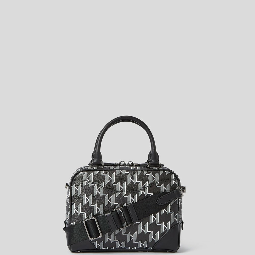 Black Women's Karl Lagerfeld Rue St-guillaume Kl Monogram Small Bowling Bag | AE439PRJW