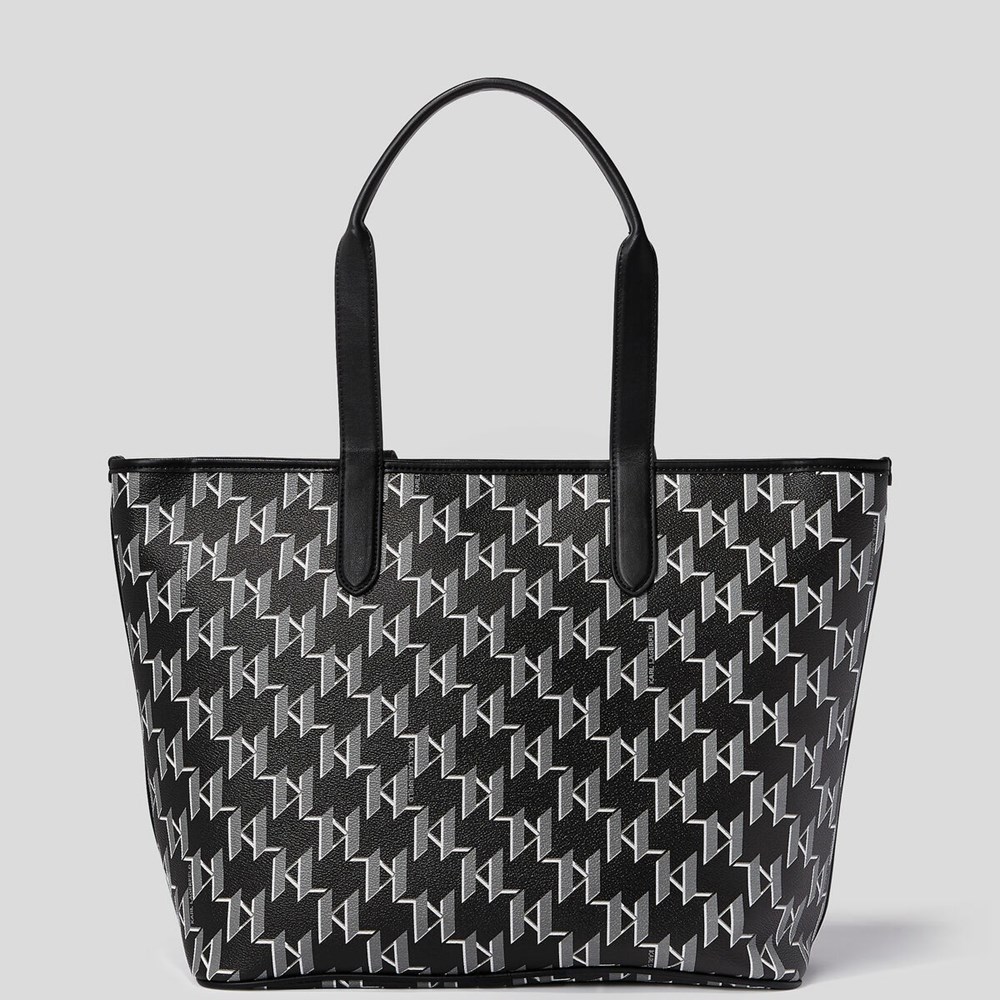 Black Women's Karl Lagerfeld Rue St-guillaume Kl Monogram East-west Tote Bags | AE509HJNC