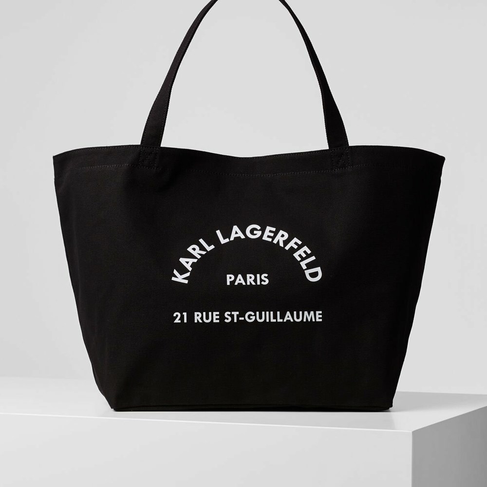 Black Women\'s Karl Lagerfeld Rue St-guillaume Tote Bags | AE719DJFZ