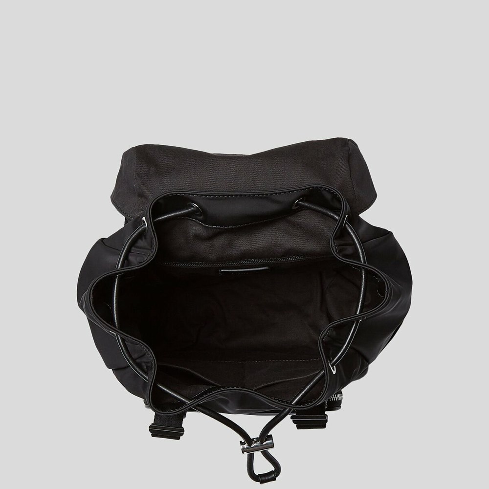 Black Women's Karl Lagerfeld Rue St-guillaume Nylon Backpacks | AE758MEWD