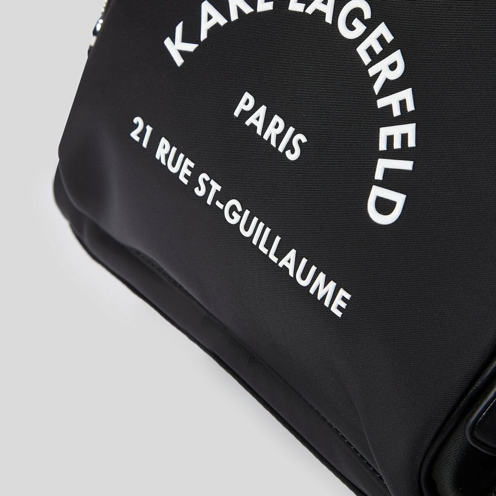 Black Women's Karl Lagerfeld Rue St-guillaume Nylon Backpacks | AE758MEWD