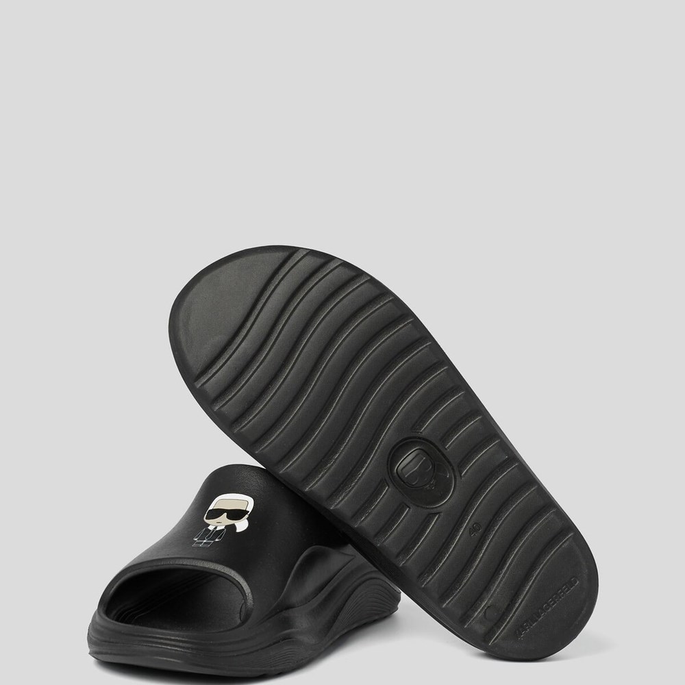 Black Women's Karl Lagerfeld Skoona K/Ikonic Slides Sandals & Flats | AE162FCSE