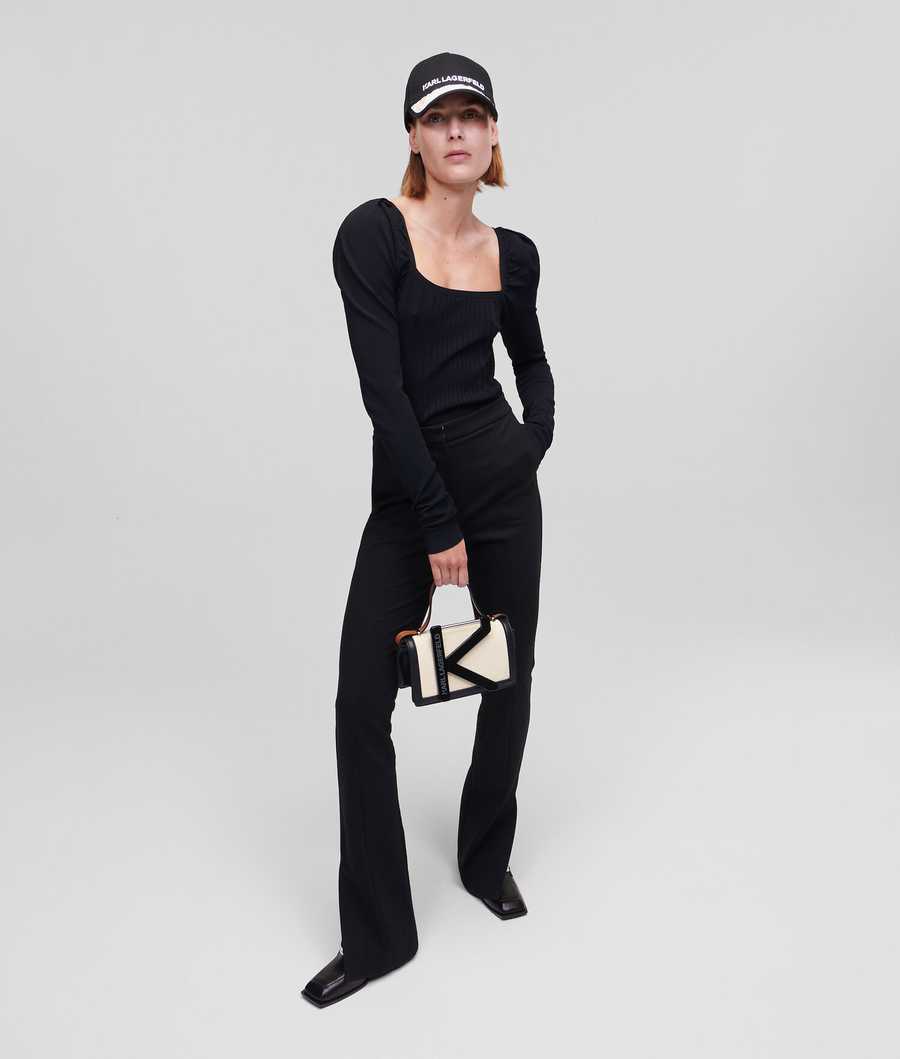 Black Women's Karl Lagerfeld Square Neck Knitwear | AE190RMPJ