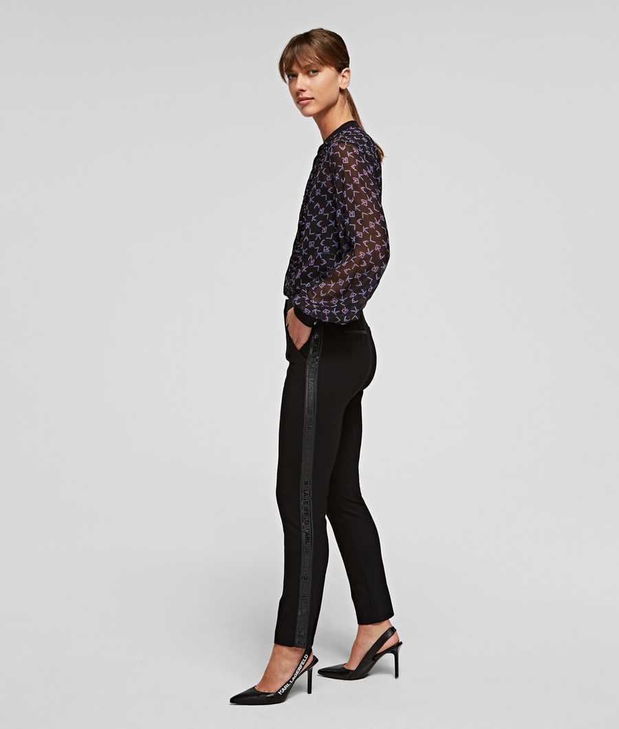 Black Women's Karl Lagerfeld Summer Punto Pants | AE548BYRN