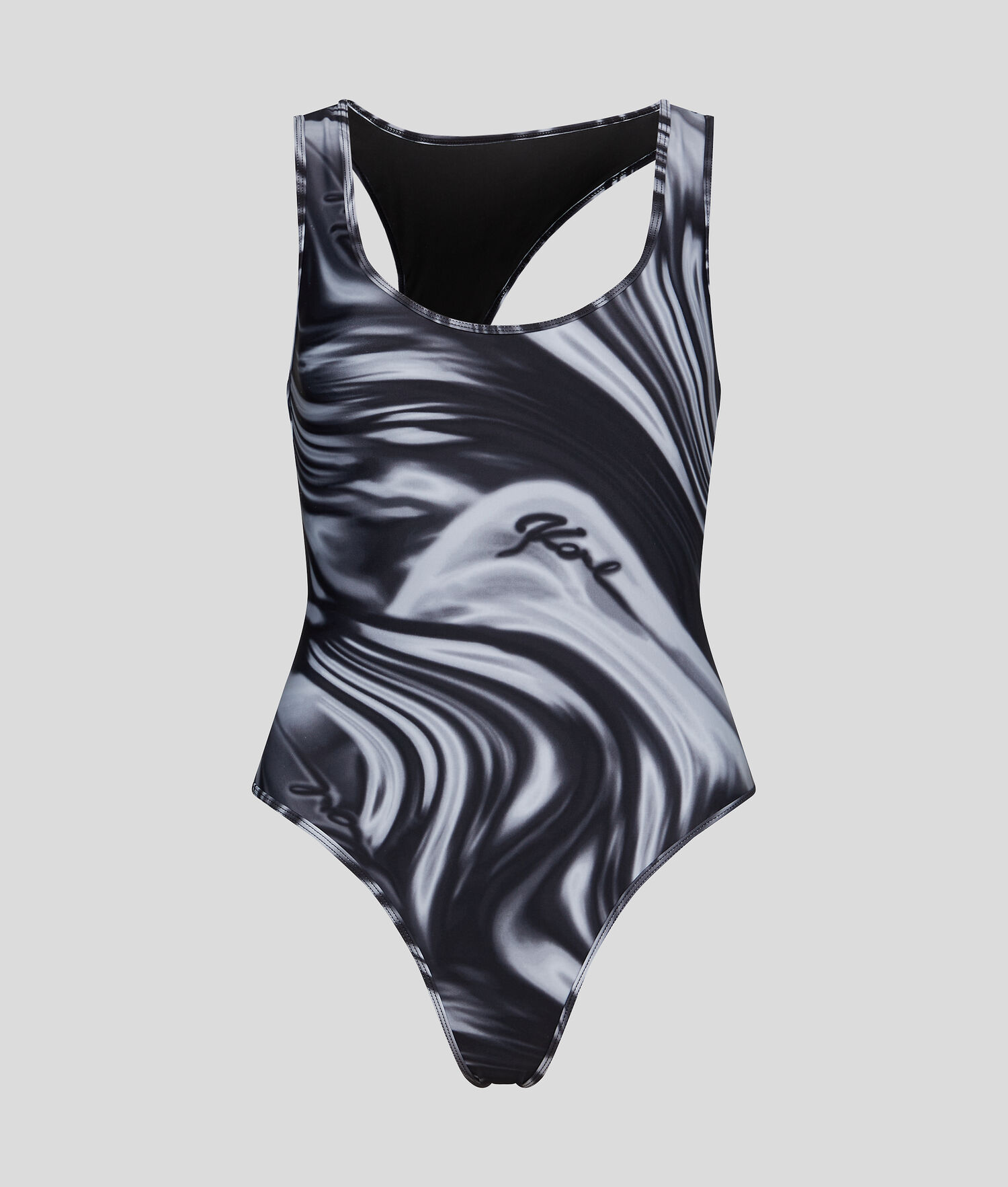 Black Women's Karl Lagerfeld Swirl-print Swimsuits Beachwear | AE956HKXJ