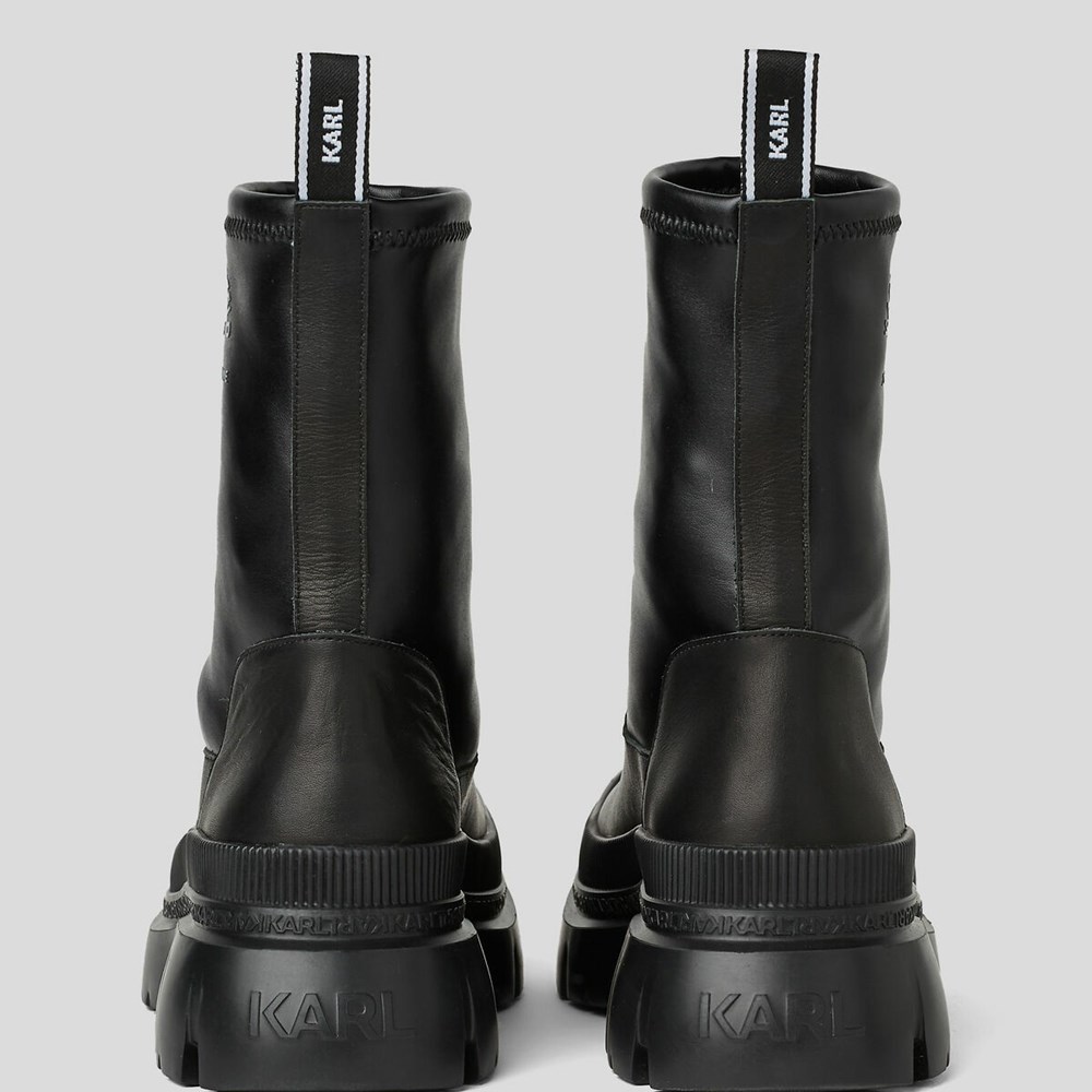 Black Women's Karl Lagerfeld Trekka Max Midi Stretch Boots | AE024ENSI