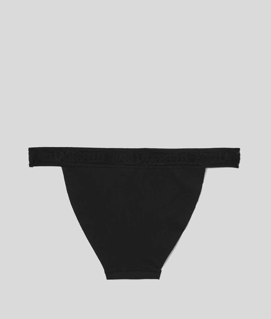 Black Women's Karl Lagerfeld Ultra-light Karl Logo Briefs Underwear | AE714YBUG