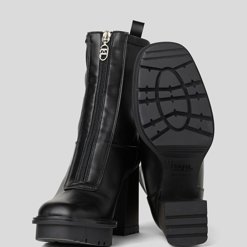 Black Women's Karl Lagerfeld Voyage Vi Ankle Zip Boots | AE612BIJE