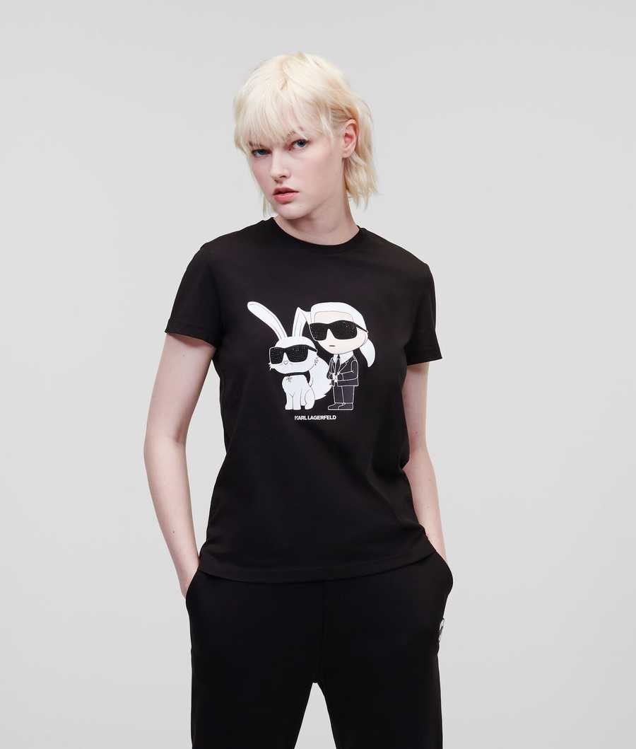 Black Women's Karl Lagerfeld Year Of The Rabbit T-Shirts | AE510YONV