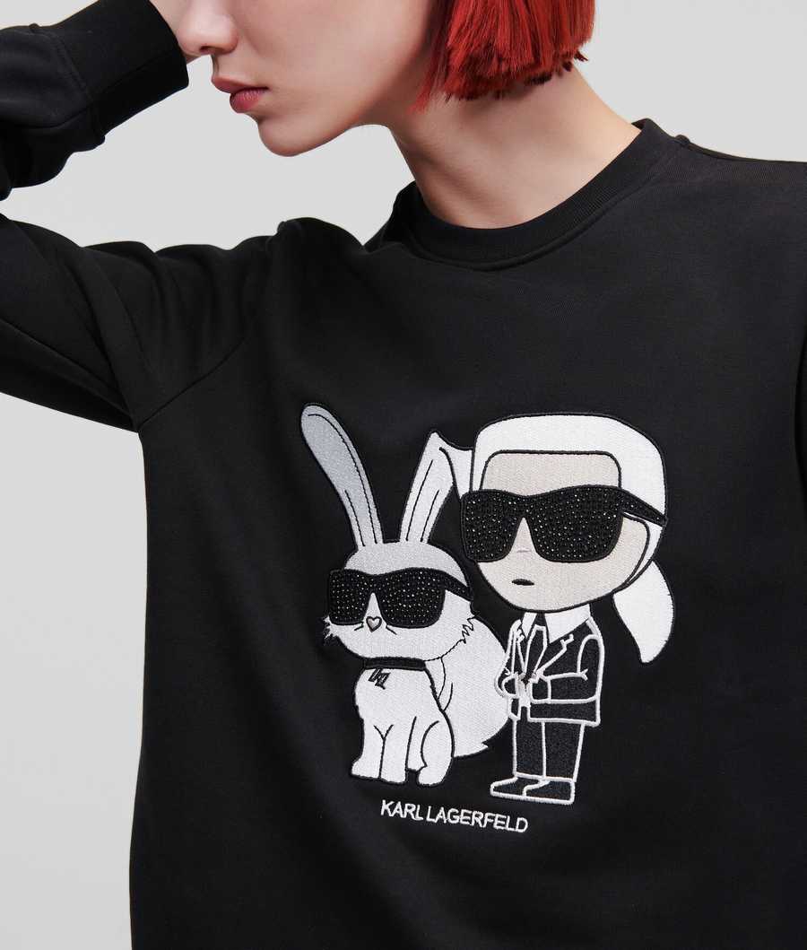 Black Women's Karl Lagerfeld Year Of The Rabbit Sweatshirts | AE695SOPG