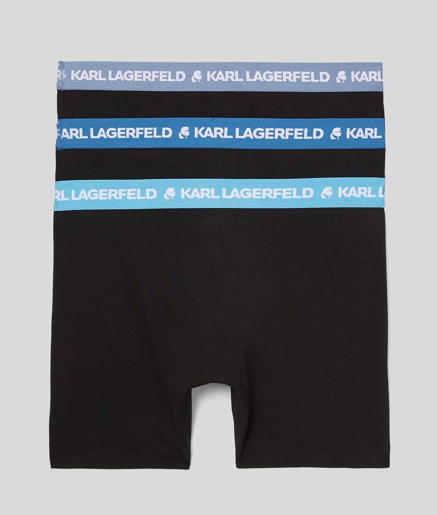 Blue Men's Karl Lagerfeld Karl Logo Boxers - 3 Pack Underwear | AE974DVFR