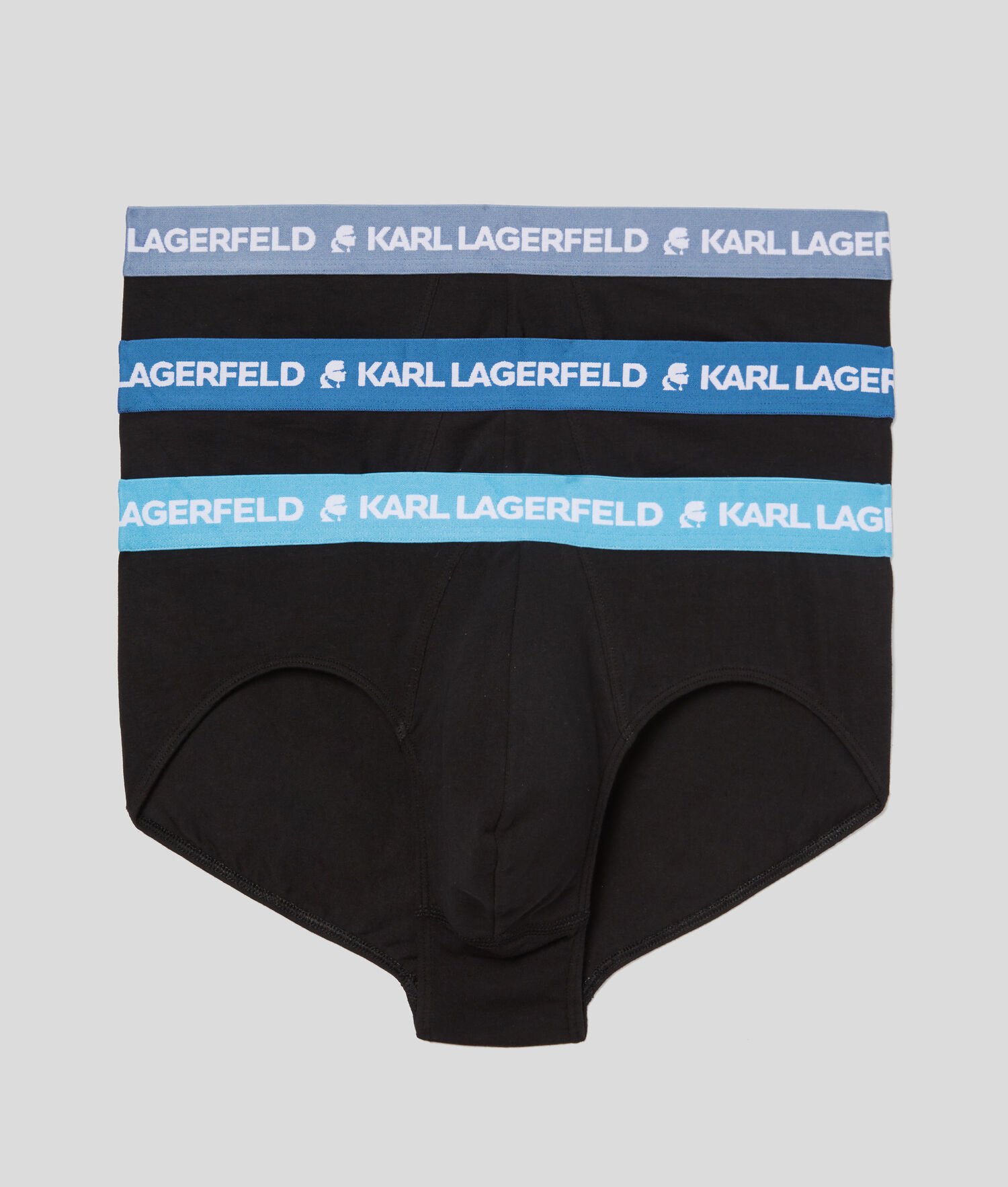 Blue Men's Karl Lagerfeld Karl Logo Briefs - 3 Pack Underwear | AE354RHKX