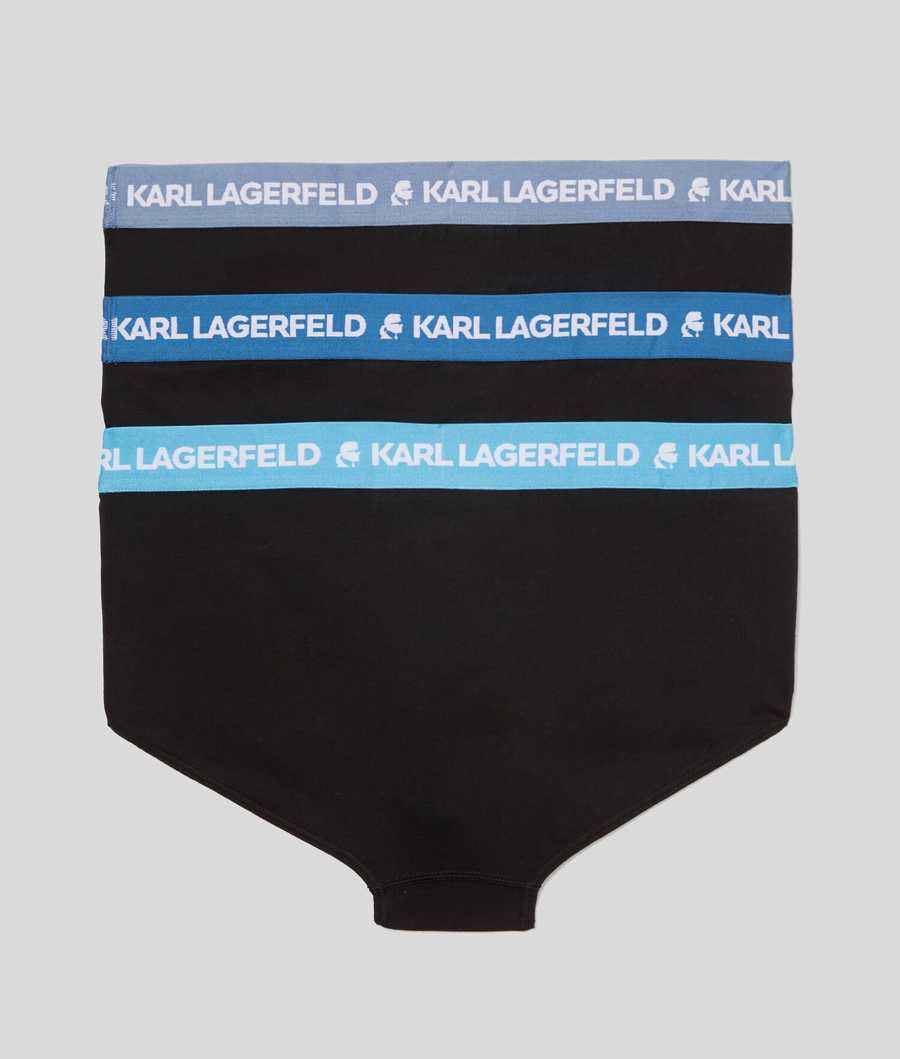 Blue Men's Karl Lagerfeld Karl Logo Briefs - 3 Pack Underwear | AE354RHKX