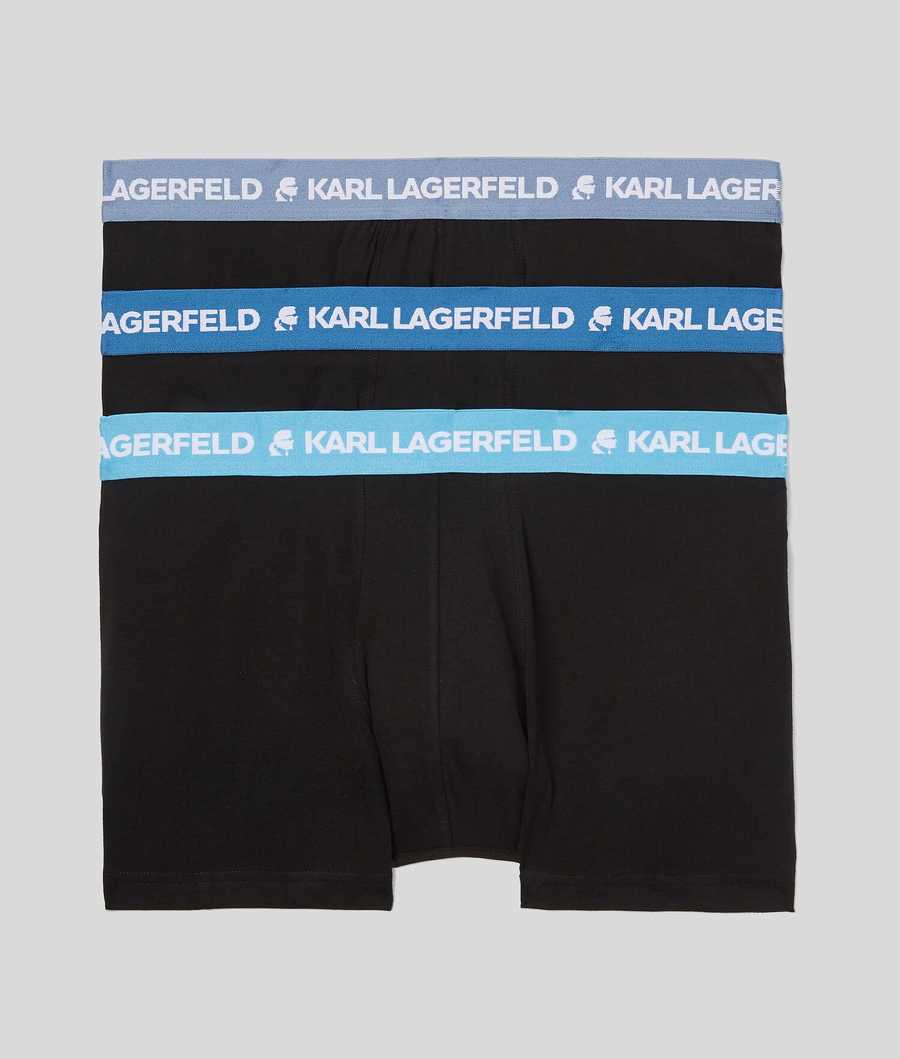 Blue Men's Karl Lagerfeld Karl Logo Trunks - 3 Pack Underwear | AE675VMBH