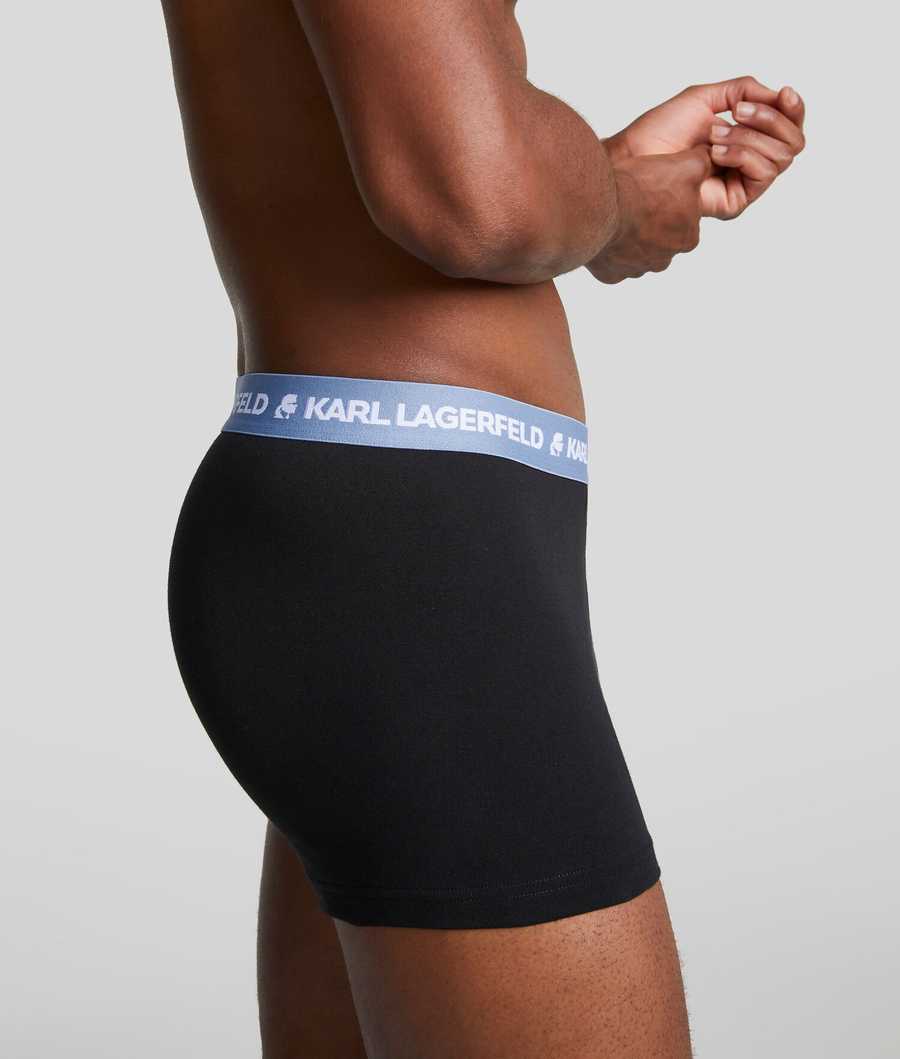 Blue Men's Karl Lagerfeld Karl Logo Trunks - 3 Pack Underwear | AE675VMBH