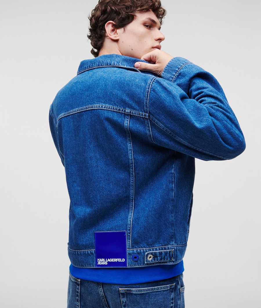 Blue Men's Karl Lagerfeld Klj Regular Fit Denim Jackets | AE937DNKZ