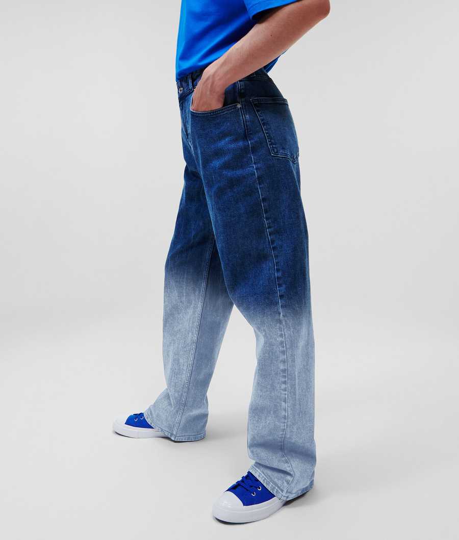 Blue Men's Karl Lagerfeld Klj Relaxed Ombre Jeans | AE941JHMQ