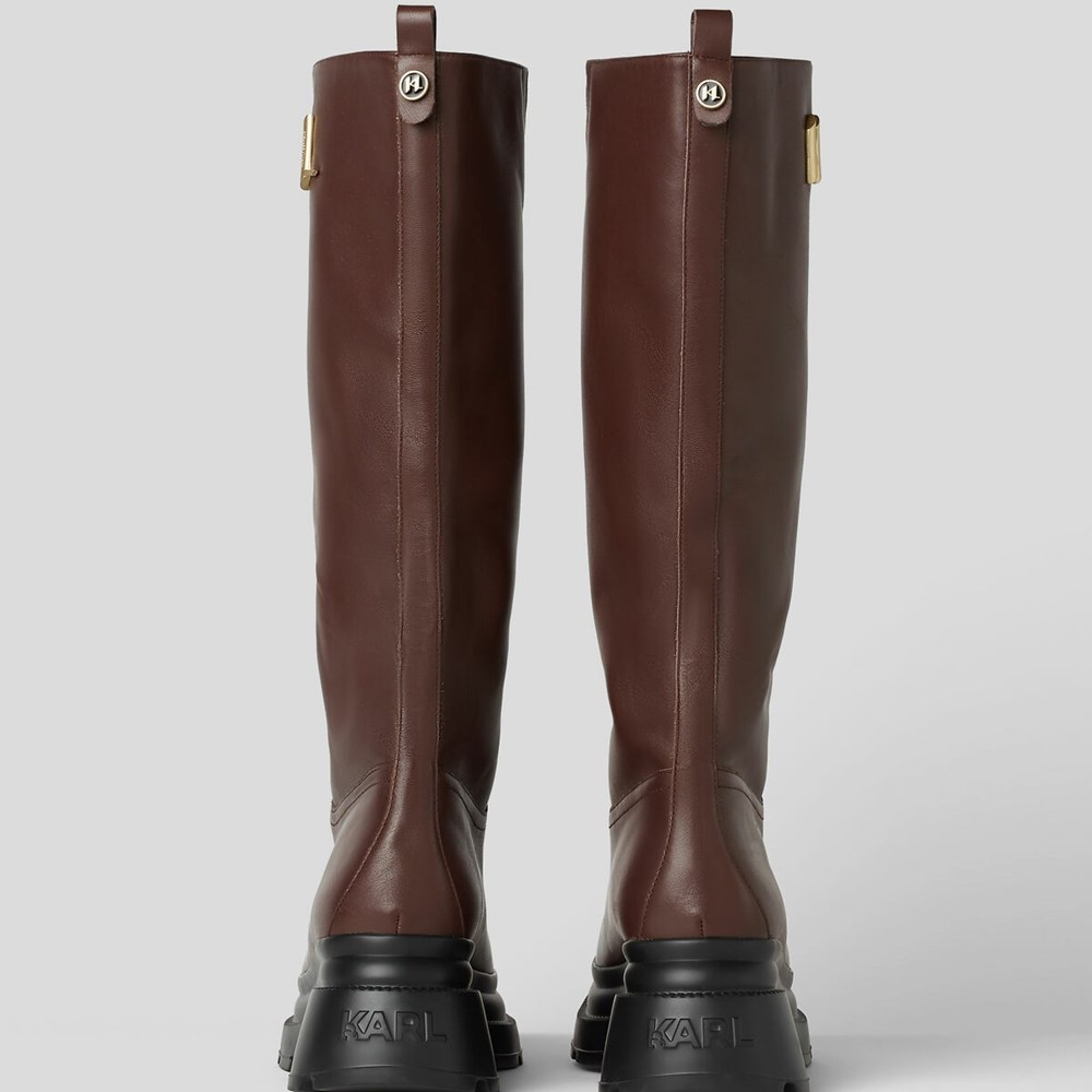 Brown Women's Karl Lagerfeld Danton Riding Boots | AE821QPDN