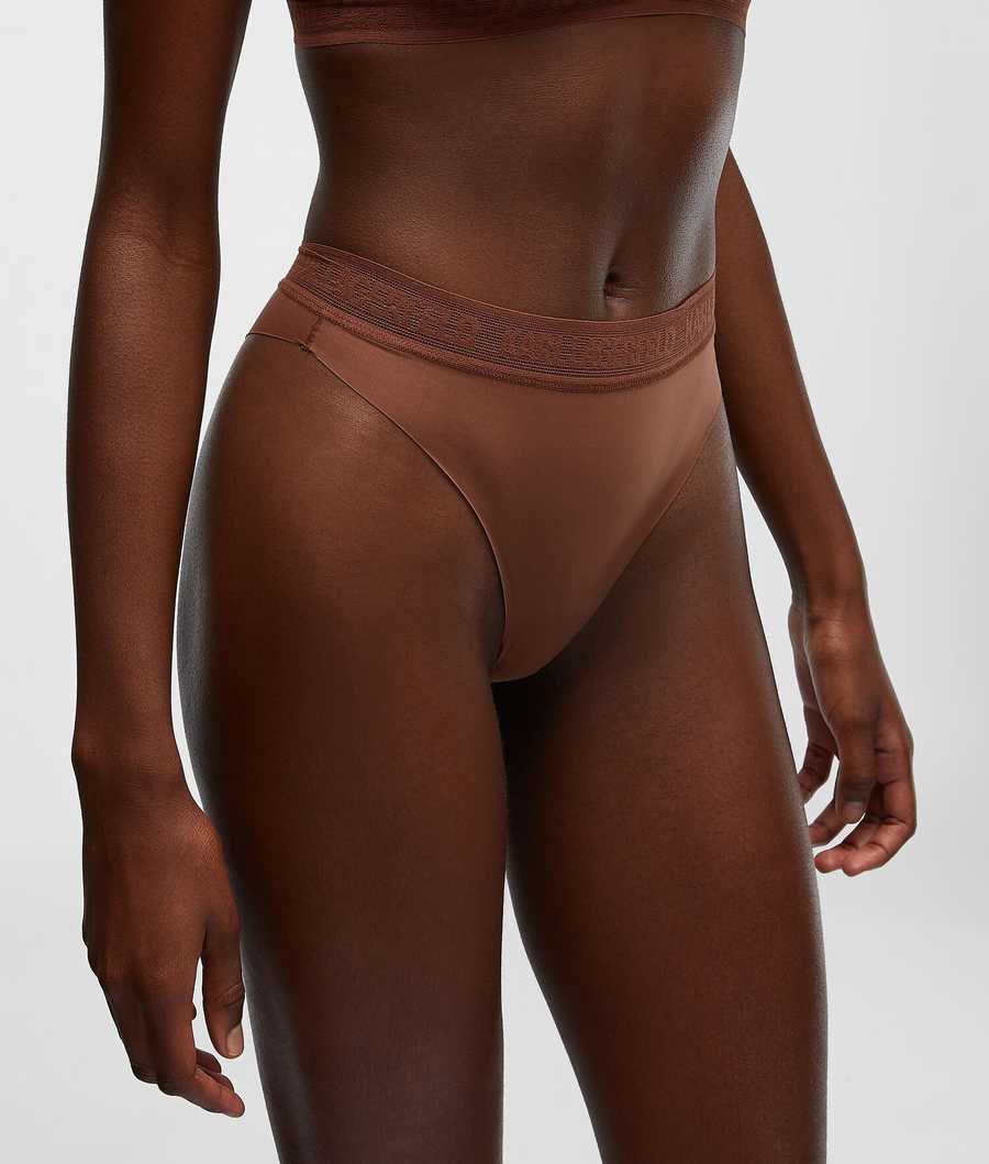 Brown Women's Karl Lagerfeld Ultra-light Brazilian Briefs Underwear | AE281TZUL