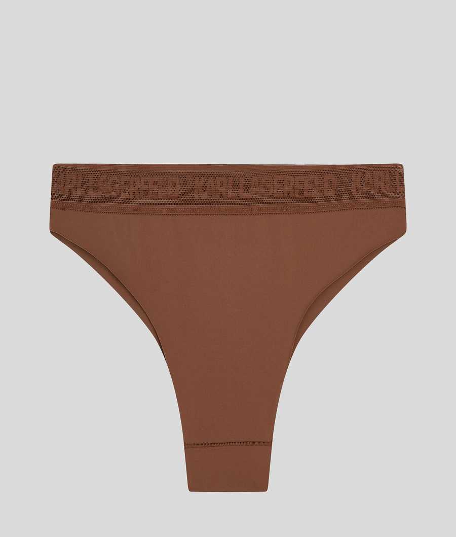 Brown Women\'s Karl Lagerfeld Ultra-light Brazilian Briefs Underwear | AE281TZUL