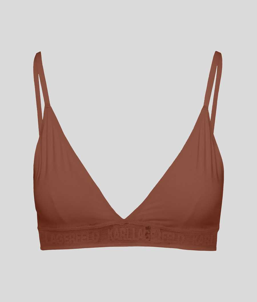 Brown Women's Karl Lagerfeld Ultra-light Karl Logo Triangle Bra Underwear | AE415PJZL